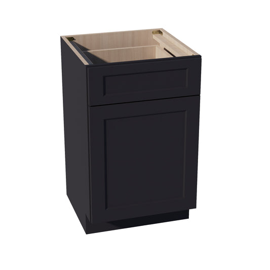 VB2121-SBK  Vanity Base Cabinet 1 Door & 1 Drawer - Shaker Style - Black   21"W x 34-1/2"H x 24"D