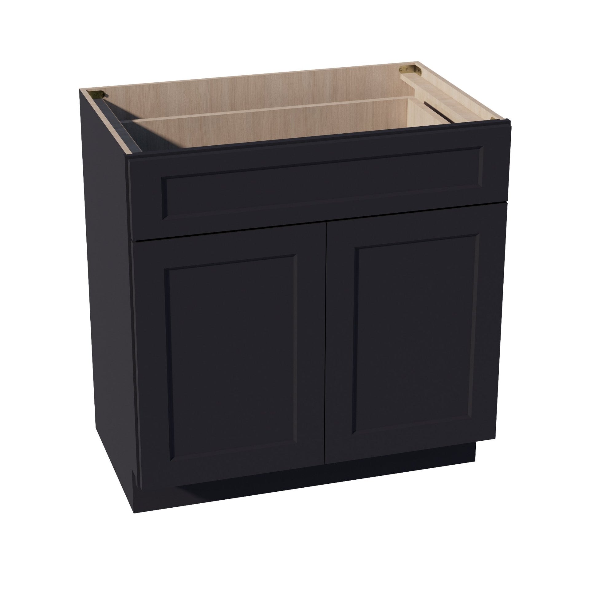 VB3321-SBK  Vanity Base Cabinet 2 Doors & 1 Drawer - Shaker Style - Black   33"W x 34-1/2"H x 24"D