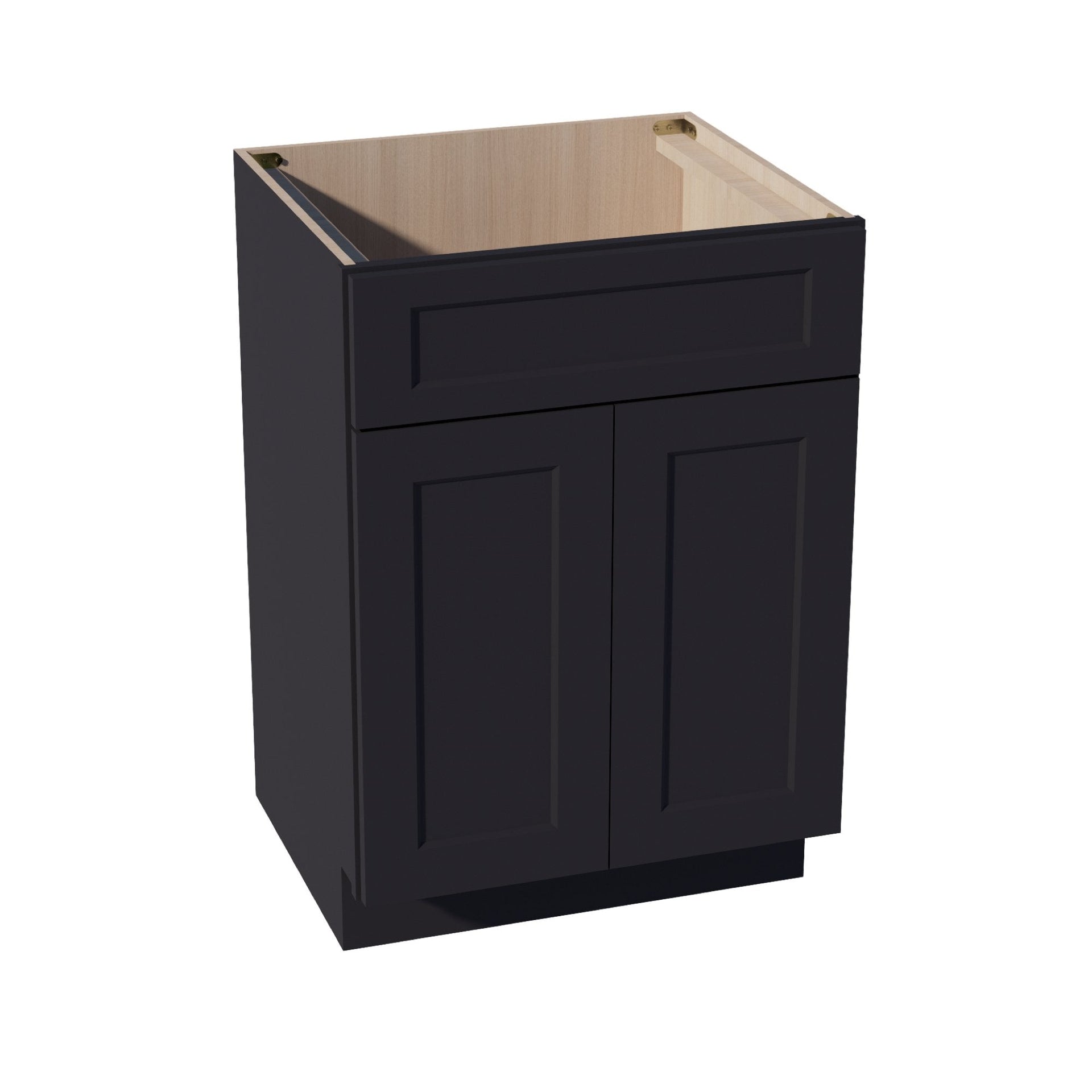 VSB2421-SBK  Vanity Sink Base 1 False Drawer & 2 Doors - Shaker Style - Black   24"W x 34-1/2"H x 21"D