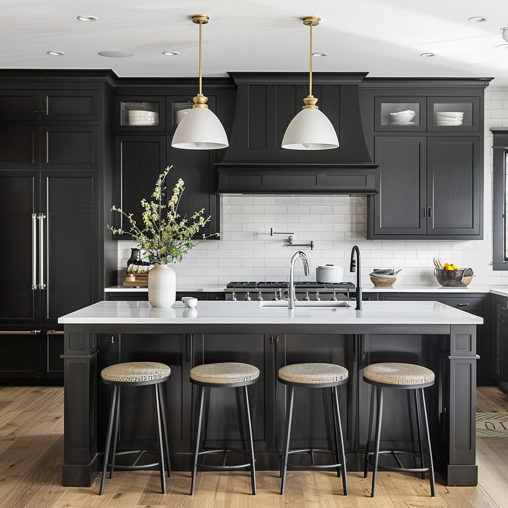 VSD60SINGLE-SBK:  Shaker Black 60"W x 34-1/2"H x 21"D 2 Doors, 6 Drawers & 1 False Drawer Single Sink Vanity Base Combo Cabinets