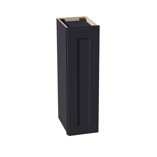 W0930-SBK  Wall Cabinet 1 Door & 2 Shelves - Shaker Style - Black   09"W x 30"H x 12"D
