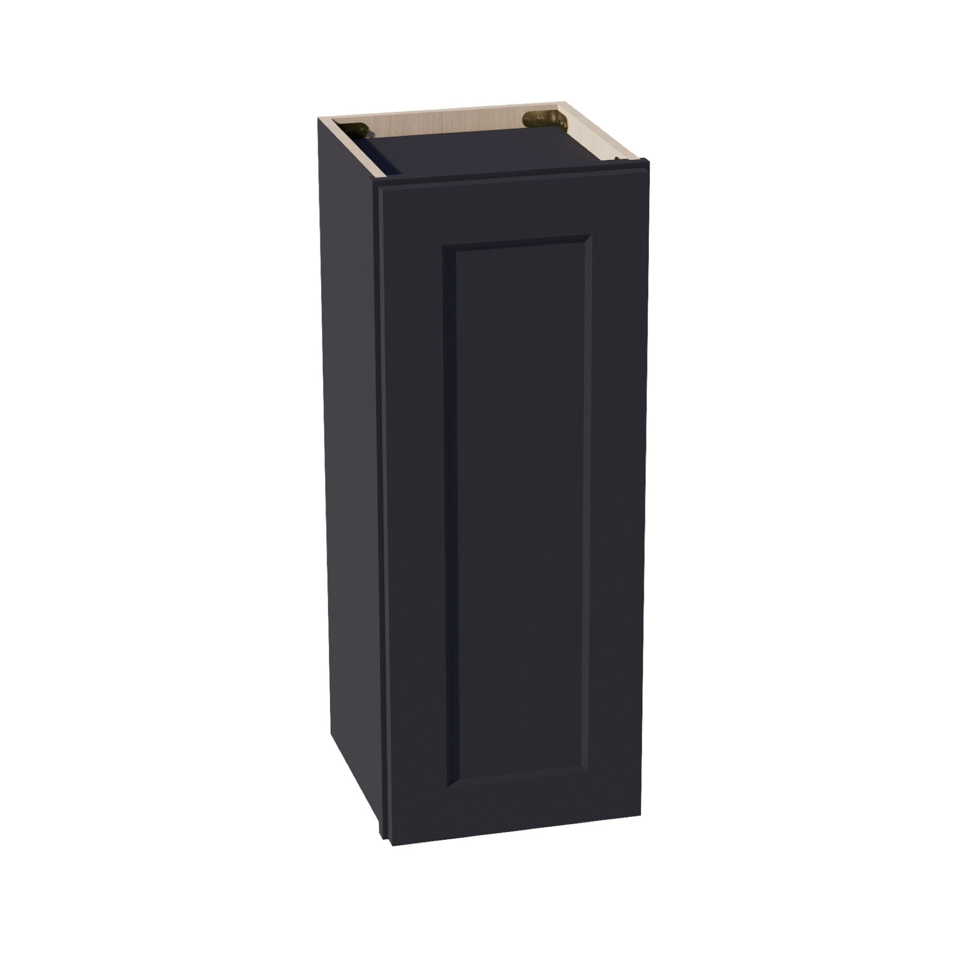 W1230-SBK  Wall Cabinet 1 Door & 2 Shelves - Shaker Style - Black   12"W x 30"H x 12"D