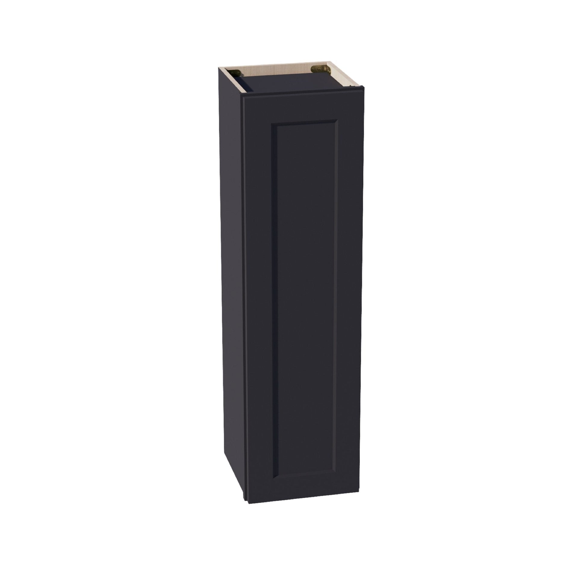 W1242-SBK  Wall Cabinet 1 Door & 2 Shelves - Shaker Style - Black   12"W x 42"H x 12"D