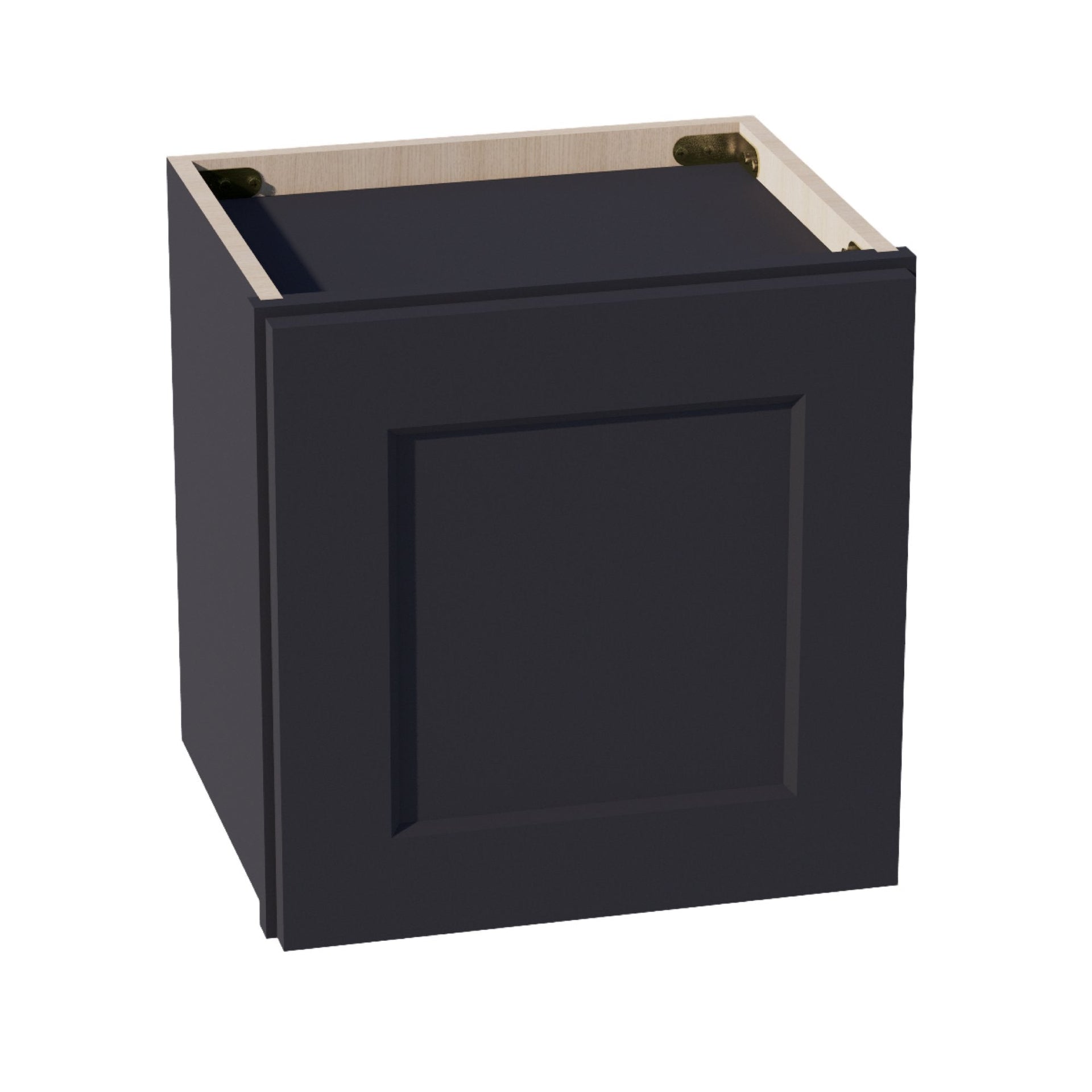 W1515-SBK  Wall Cabinet 1 Door & 2 Shelves - Shaker Style - Black   15"W x 15"H x 12"D