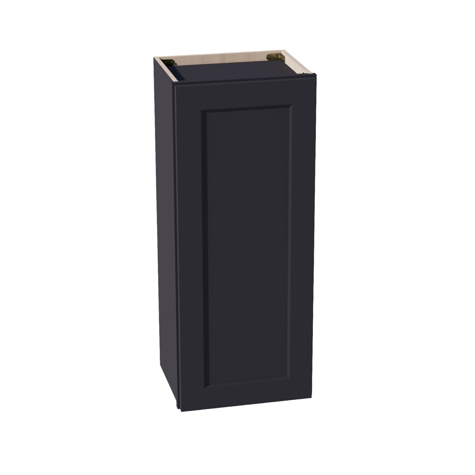 W1536-SBK  Wall Cabinet 1 Door & 2 Shelves - Shaker Style - Black   15"W x 36"H x 12"D