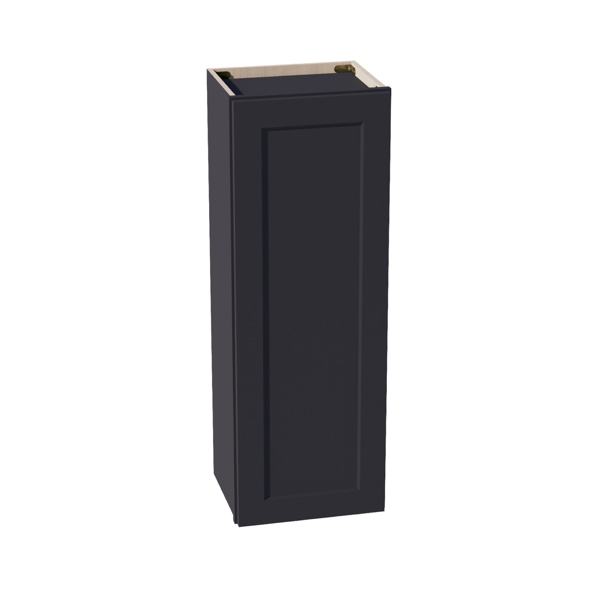 W1542-SBK  Wall Cabinet 1 Door & 2 Shelves - Shaker Style - Black   15"W x 42"H x 12"D