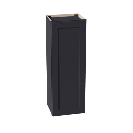 W1542-SBK  Wall Cabinet 1 Door & 2 Shelves - Shaker Style - Black   15"W x 42"H x 12"D