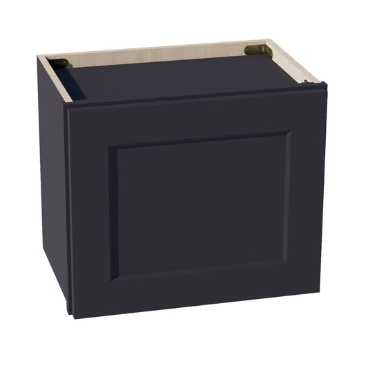 W1815-SBK  Wall Cabinet 1 Door & 2 Shelves - Shaker Style - Black   18"W x 15"H x 12"D