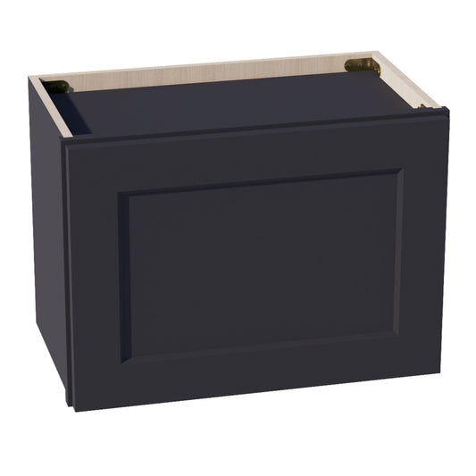 W2115-SBK  Wall Cabinet 1 Door & 2 Shelves - Shaker Style - Black   21"W x 15"H x 12"D