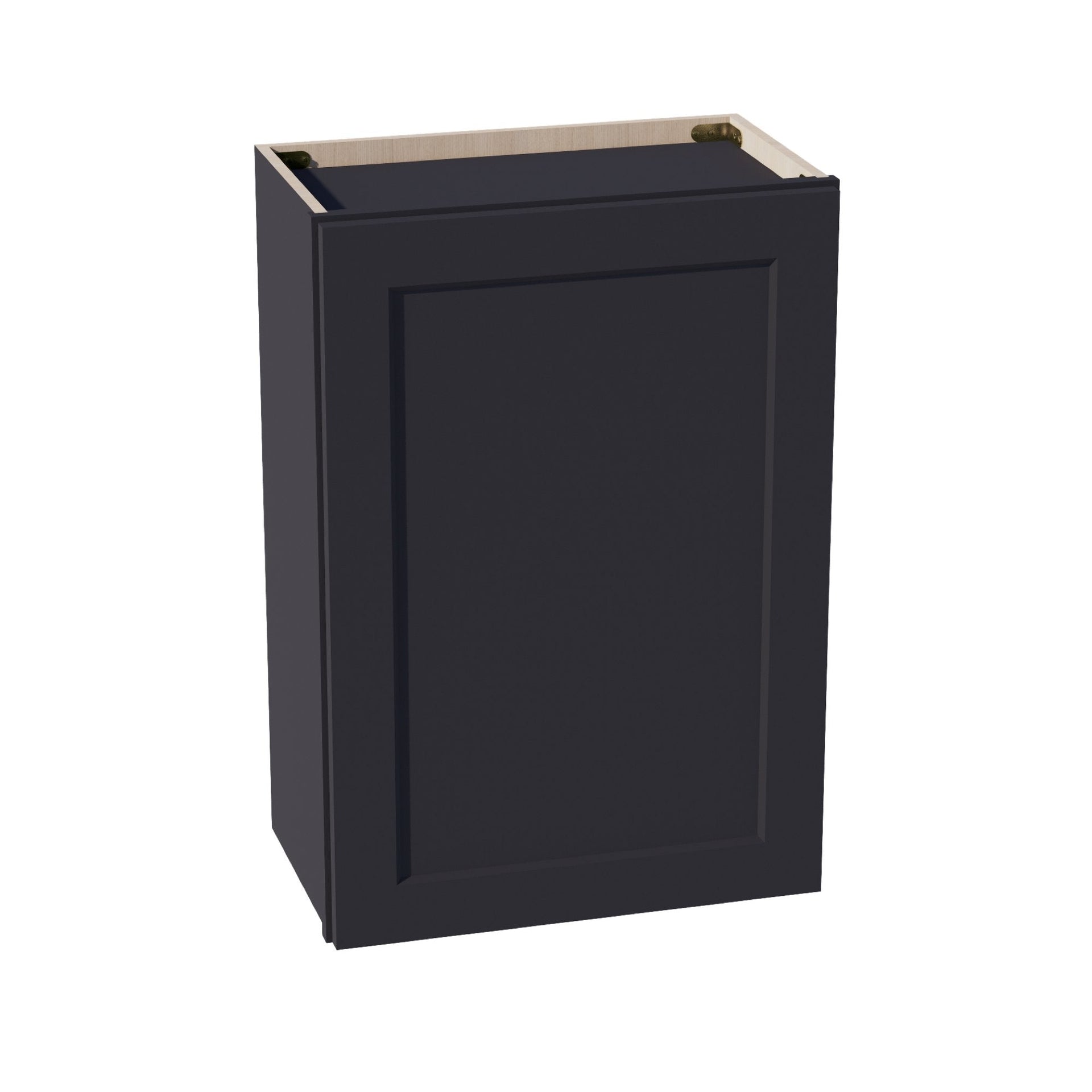 W2130-SBK  Wall Cabinet 1 Door & 2 Shelves - Shaker Style - Black   21"W x 30"H x 12"D