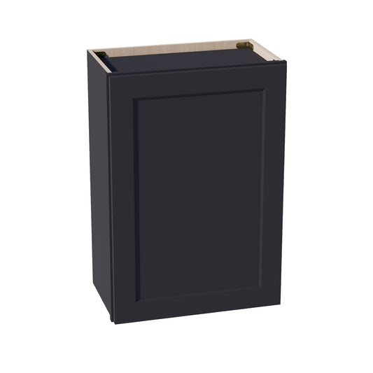 W2130-SBK  Wall Cabinet 1 Door & 2 Shelves - Shaker Style - Black   21"W x 30"H x 12"D