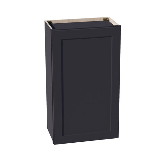 W2136-SBK  Wall Cabinet 1 Door & 2 Shelves - Shaker Style - Black   21"W x 36"H x 12"D
