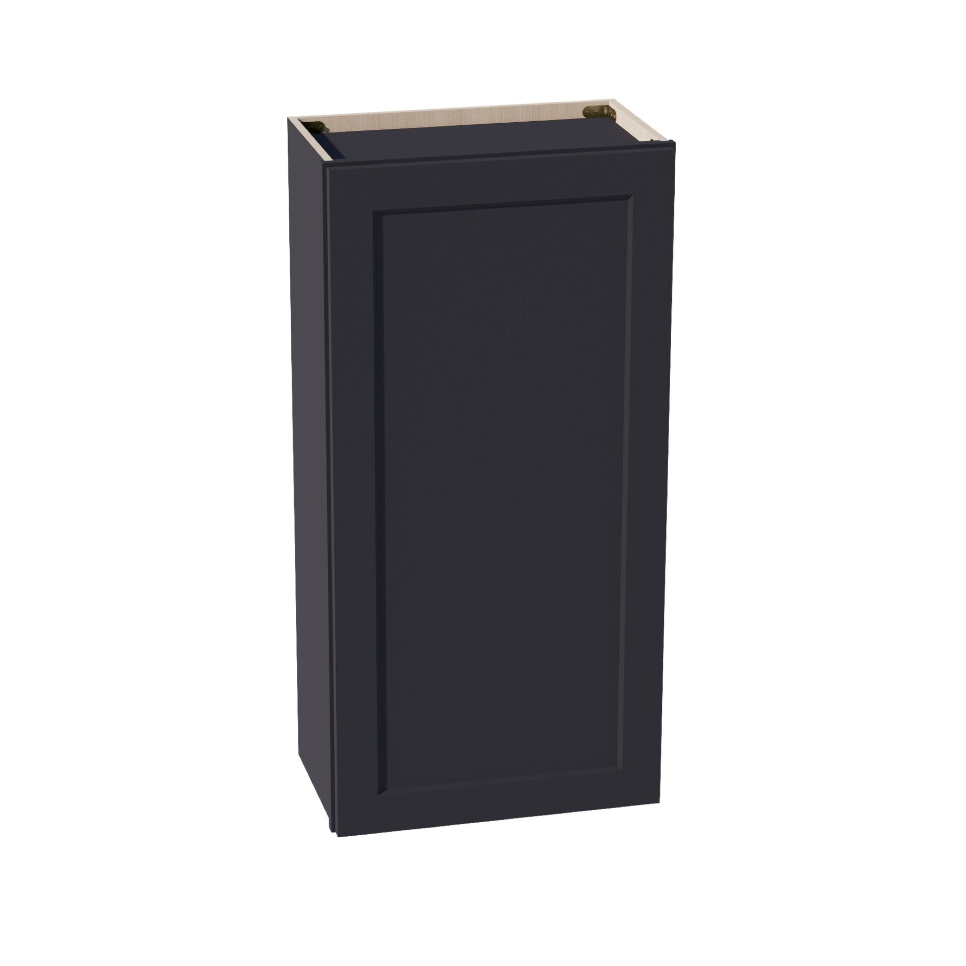 W2142-SBK  Wall Cabinet 1 Door & 2 Shelves - Shaker Style - Black   21"W x 42"H x 12"D