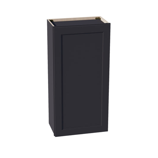 W2142-SBK  Wall Cabinet 1 Door & 2 Shelves - Shaker Style - Black   21"W x 42"H x 12"D