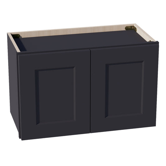 W2415-SBK  Wall Cabinet 2 Doors & 2 Shelves - Shaker Style - Black   24"W x 15"H x 12"D