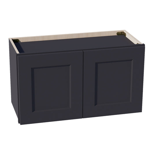 W2715-SBK  Wall Cabinet 2 Doors & 2 Shelves - Shaker Style - Black   27"W x 15"H x 12"D