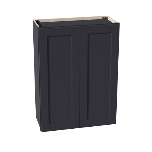 W2736-SBK  Wall Cabinet 2 Doors & 2 Shelves - Shaker Style - Black   27"W x 36"H x 12"D