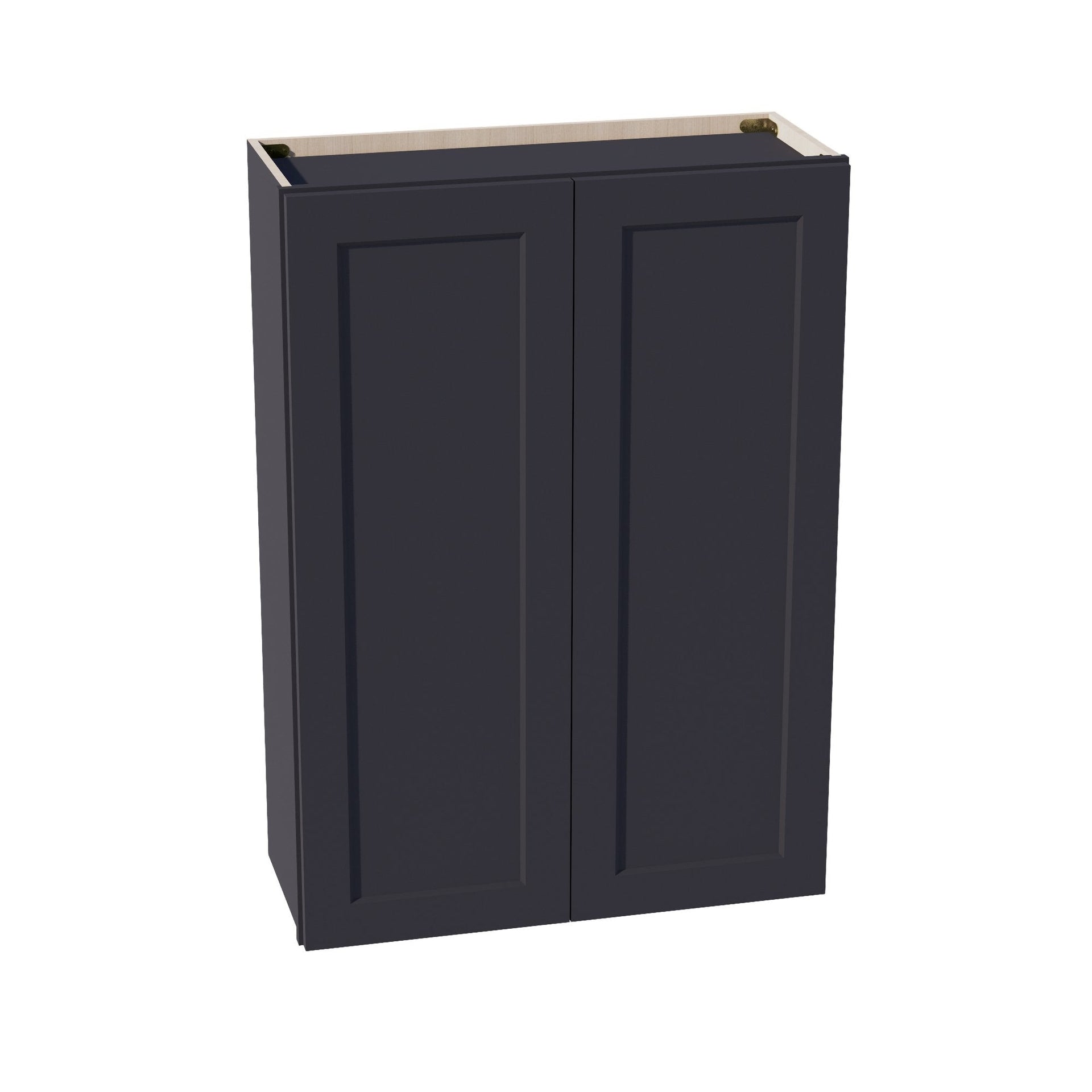 W3042-SBK  Wall Cabinet 2 Doors & 2 Shelves - Shaker Style - Black   30"W x 42"H x 12"D