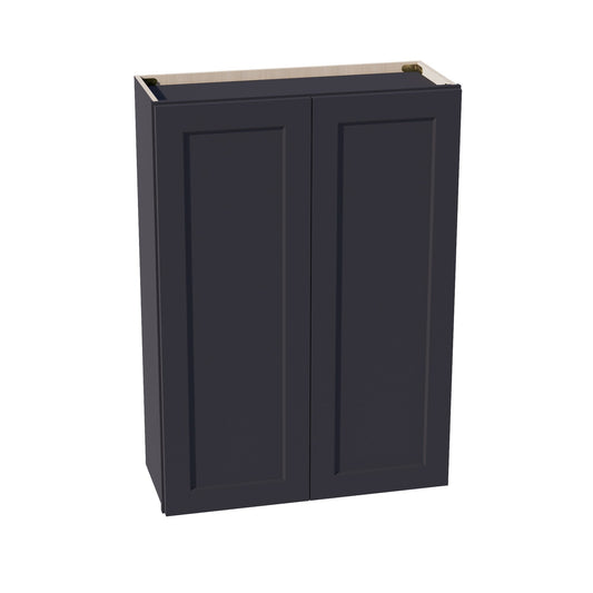 W3042-SBK  Wall Cabinet 2 Doors & 2 Shelves - Shaker Style - Black   30"W x 42"H x 12"D