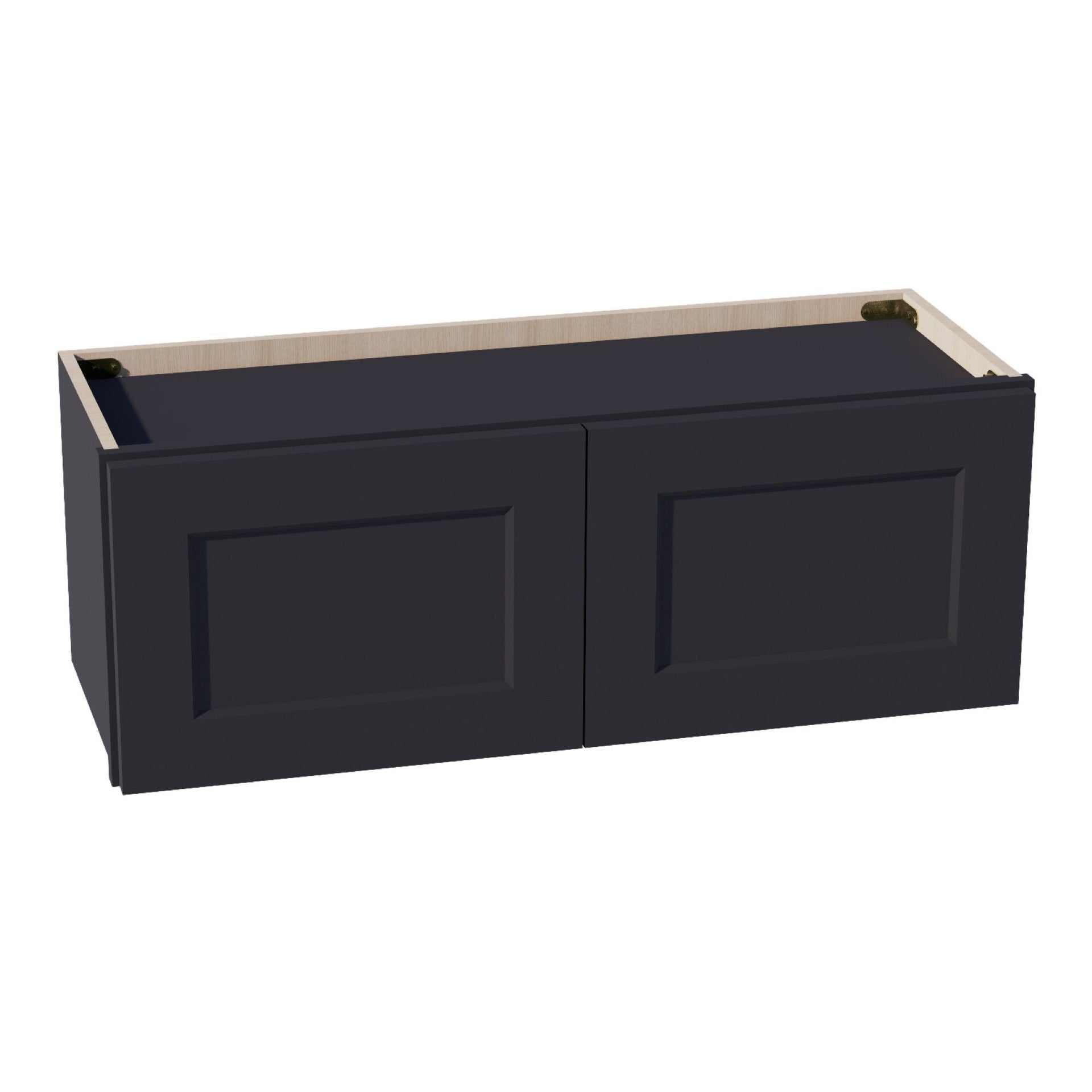W3312-SBK  Wall Cabinet 2 Doors & 2 Shelves - Shaker Style - Black   33"W x 12"H x 12"D