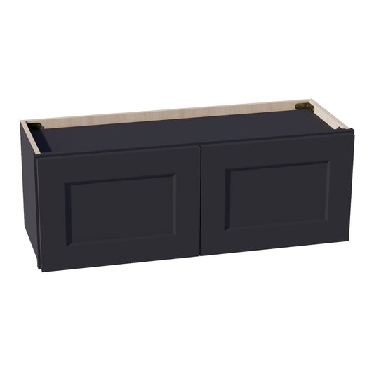 W3312-SBK  Wall Cabinet 2 Doors & 2 Shelves - Shaker Style - Black   33"W x 12"H x 12"D