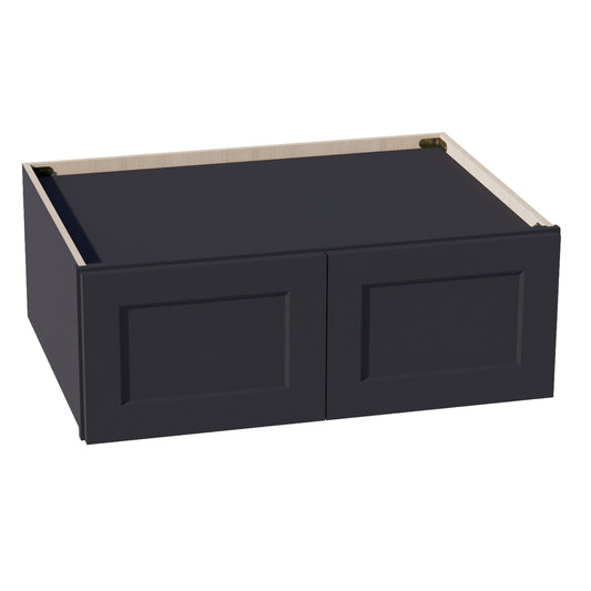 W331224-SBK  Wall Cabinet 2 Doors & 2 Shelves - Shaker Style - Black   33"W x 12"H x 24"D