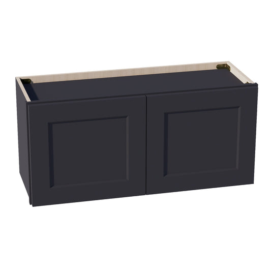 W3315-SBK  Wall Cabinet 2 Doors & 2 Shelves - Shaker Style - Black   33"W x 15"H x 12"D