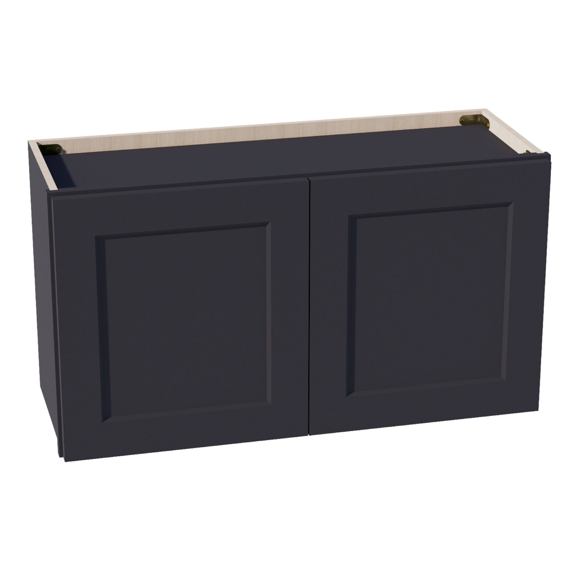 W3318-SBK  Wall Cabinet 2 Doors & 2 Shelves - Shaker Style - Black   33"W x 18"H x 12"D