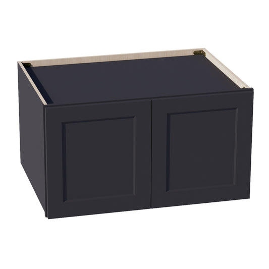 W331824-SBK  Wall Cabinet 2 Doors & 2 Shelves - Shaker Style - Black   33"W x 18"H x 24"D