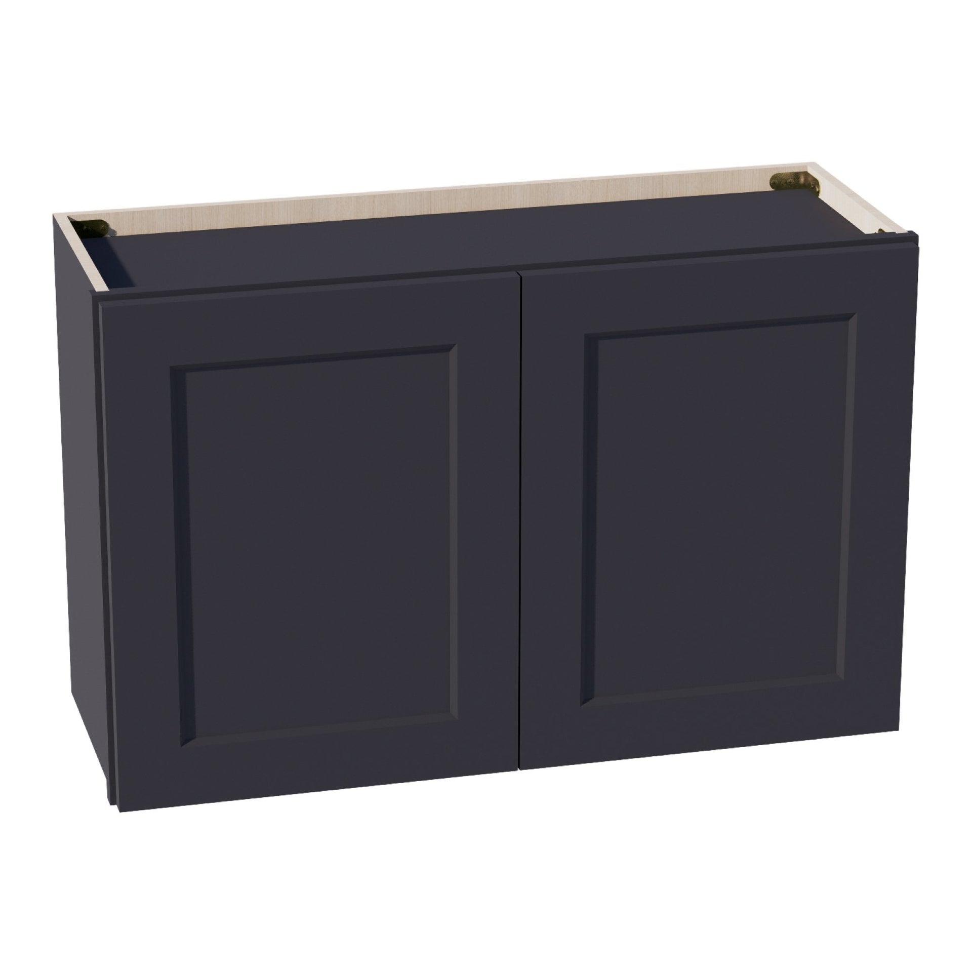 W3321-SBK  Wall Cabinet 2 Doors & 2 Shelves - Shaker Style - Black   33"W x 21"H x 12"D