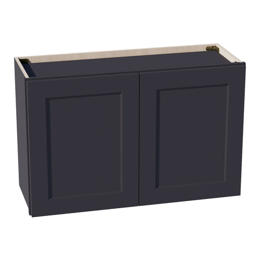 W3321-SBK  Wall Cabinet 2 Doors & 2 Shelves - Shaker Style - Black   33"W x 21"H x 12"D