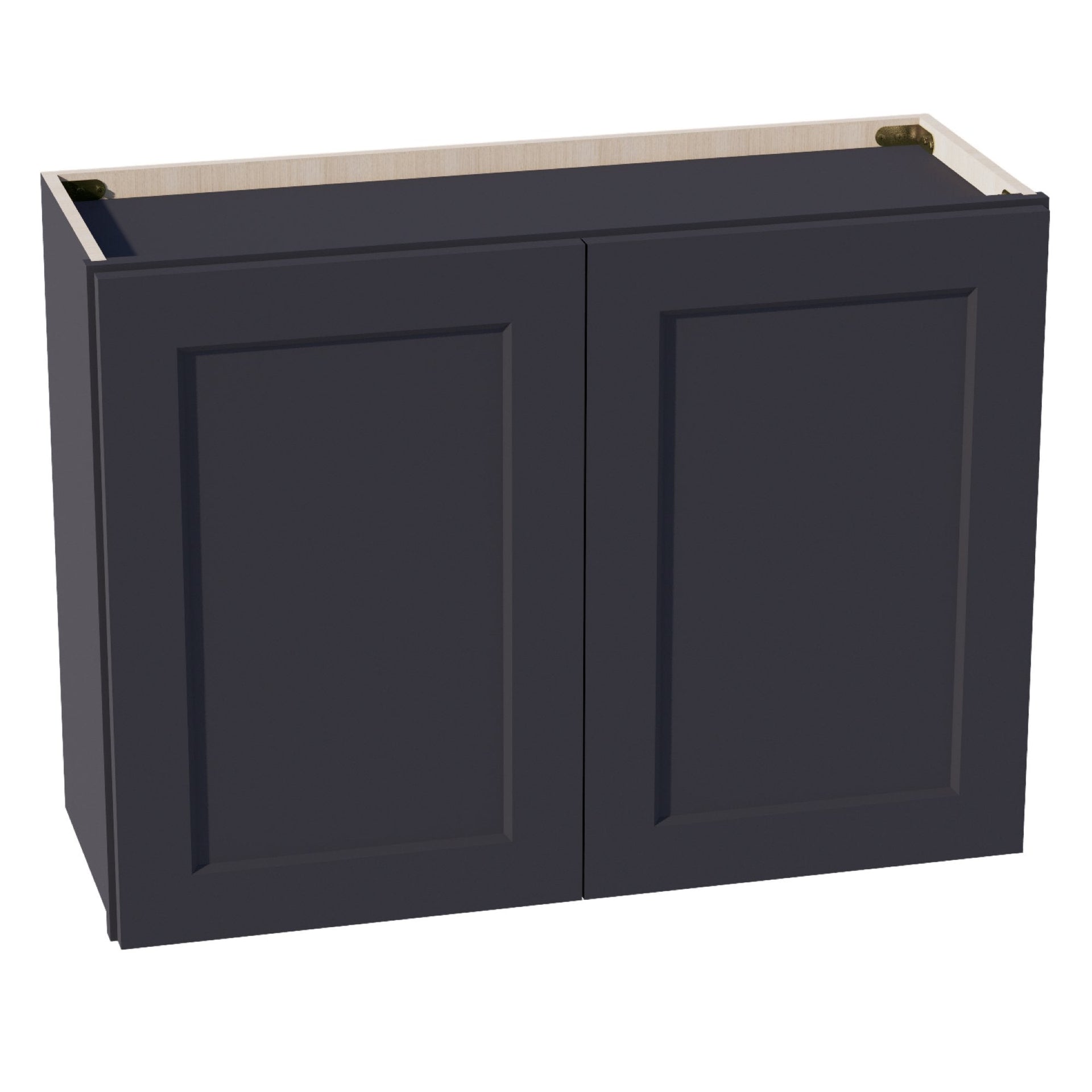 W3324-SBK  Wall Cabinet 2 Doors & 2 Shelves - Shaker Style - Black   33"W x 24"H x 12"D