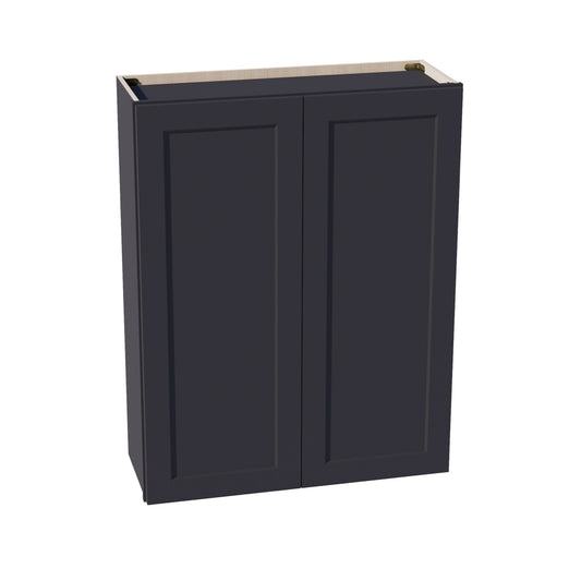 W3342-SBK  Wall Cabinet 2 Doors & 2 Shelves - Shaker Style - Black   33"W x 42"H x 12"D