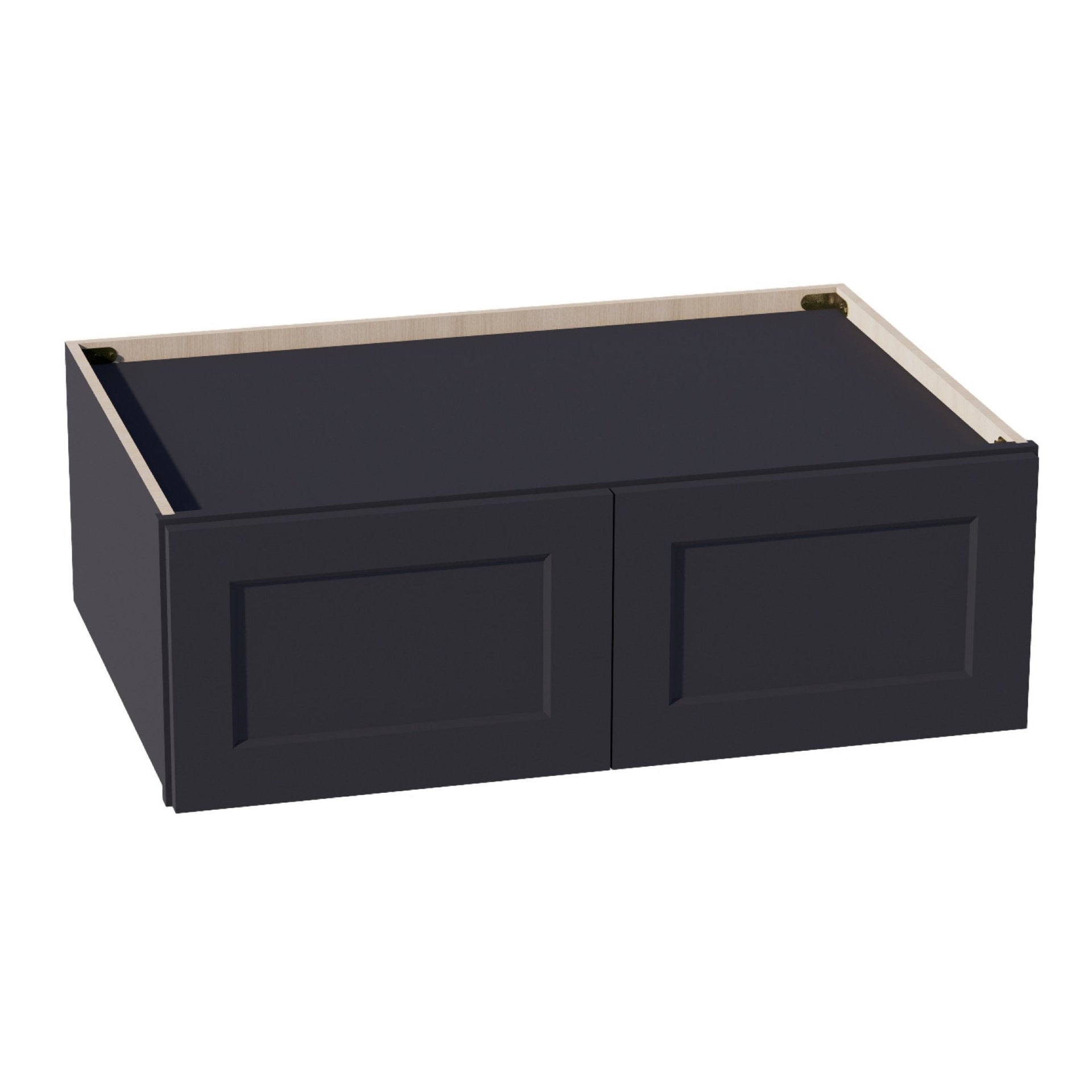 W361224-SBK  Wall Cabinet 2 Doors & 2 Shelves - Shaker Style - Black   36"W x 12"H x 24"D