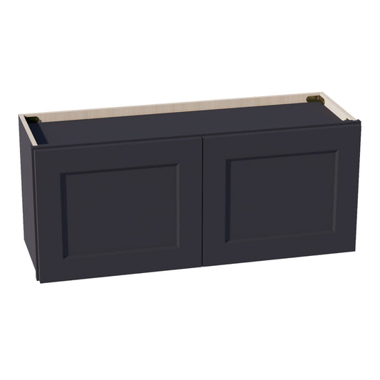 W3615-SBK  Wall Cabinet 2 Doors & 2 Shelves - Shaker Style - Black   36"W x 15"H x 12"D