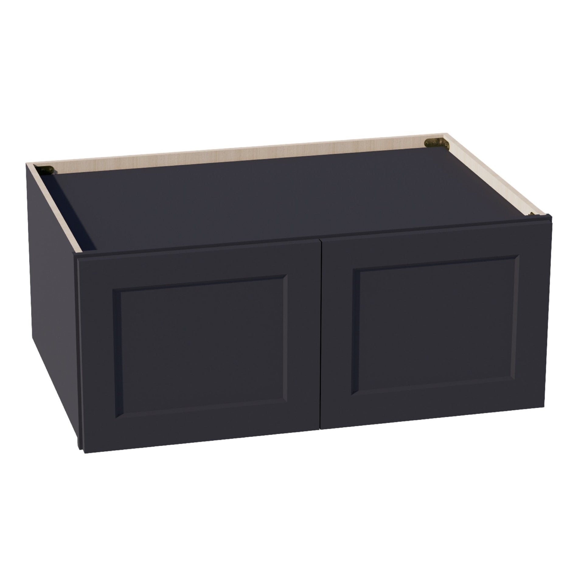 W361524-SBK  Wall Cabinet 2 Doors & 2 Shelves - Shaker Style - Black   36"W x 15"H x 24"D