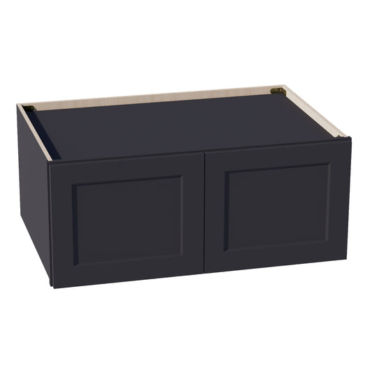 W361524-SBK  Wall Cabinet 2 Doors & 2 Shelves - Shaker Style - Black   36"W x 15"H x 24"D