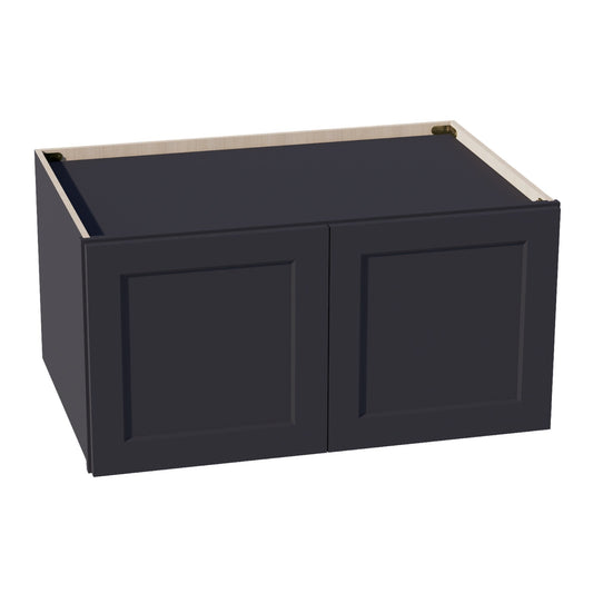 W361824-SBK  Wall Cabinet 2 Doors & 2 Shelves - Shaker Style - Black   36"W x 18"H x 24"D