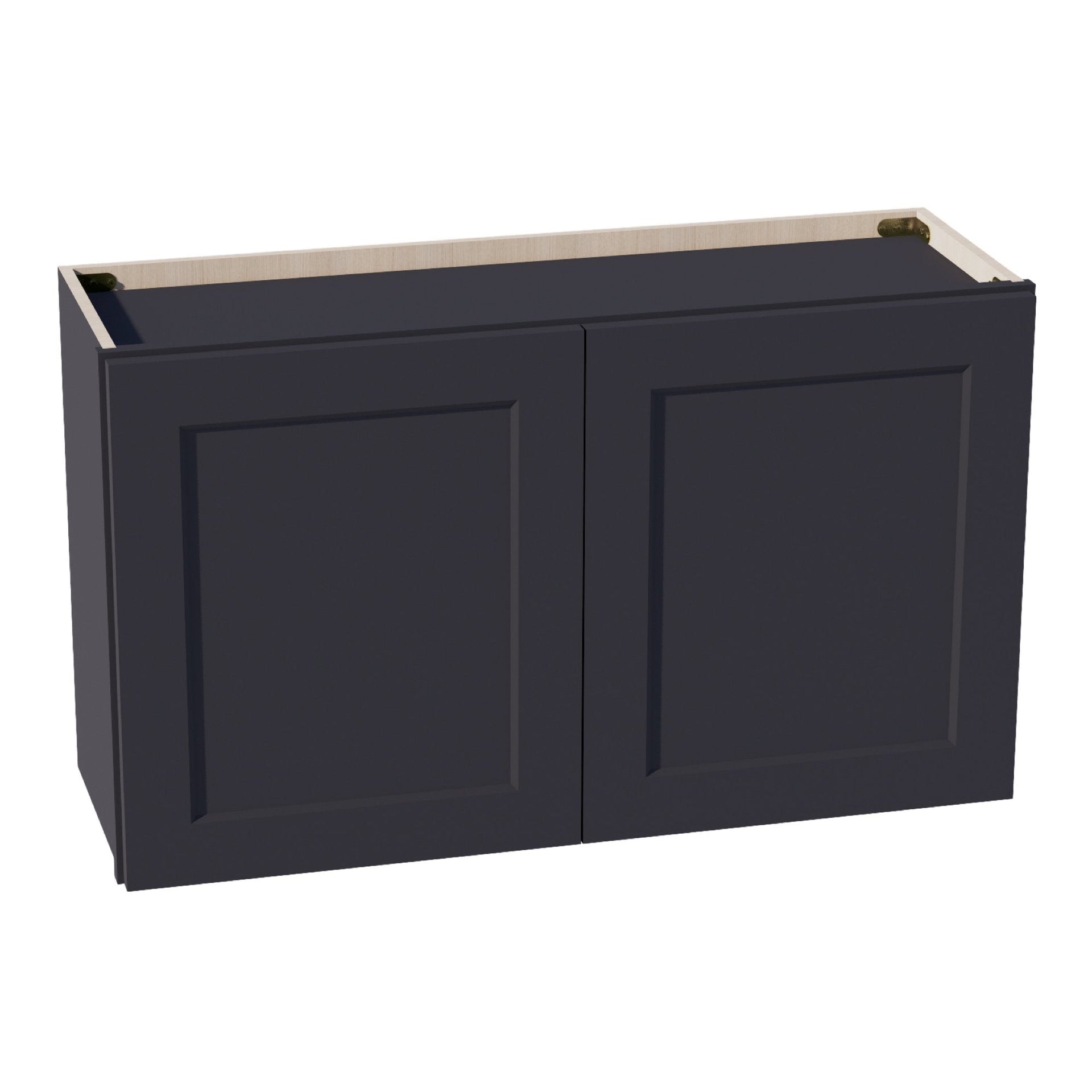 W3621-SBK  Wall Cabinet 2 Doors & 2 Shelves - Shaker Style - Black   36"W x 21"H x 12"D