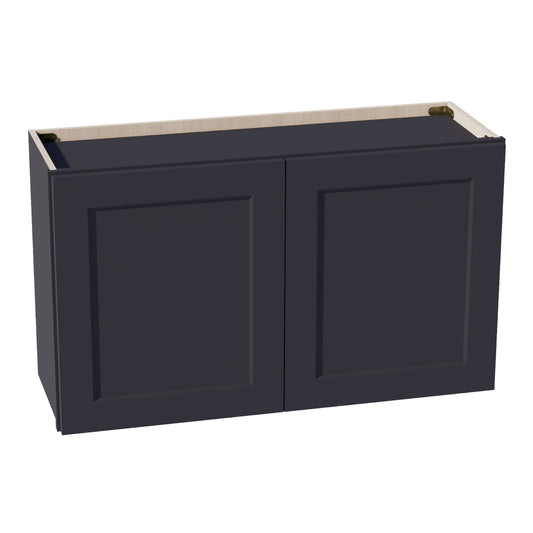 W3621-SBK  Wall Cabinet 2 Doors & 2 Shelves - Shaker Style - Black   36"W x 21"H x 12"D