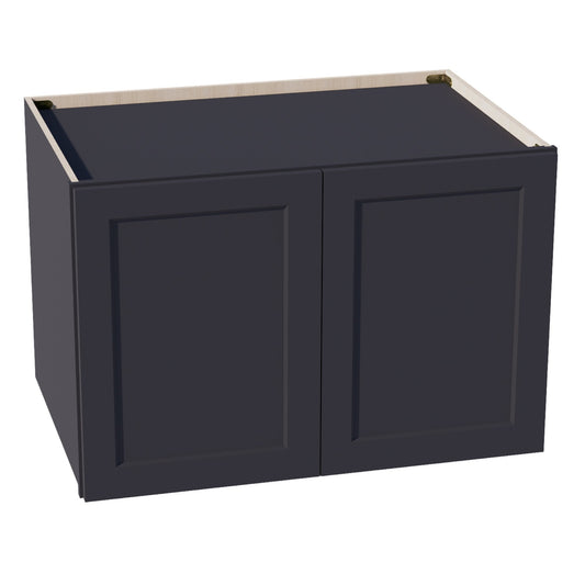 W362424-SBK  Wall Cabinet 2 Doors & 2 Shelves - Shaker Style - Black   36"W x 24"H x 24"D