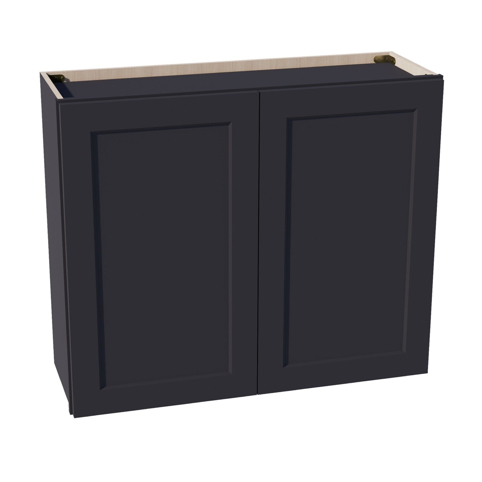 W3630-SBK  Wall Cabinet 2 Doors & 2 Shelves - Shaker Style - Black   36"W x 30"H x 12"D
