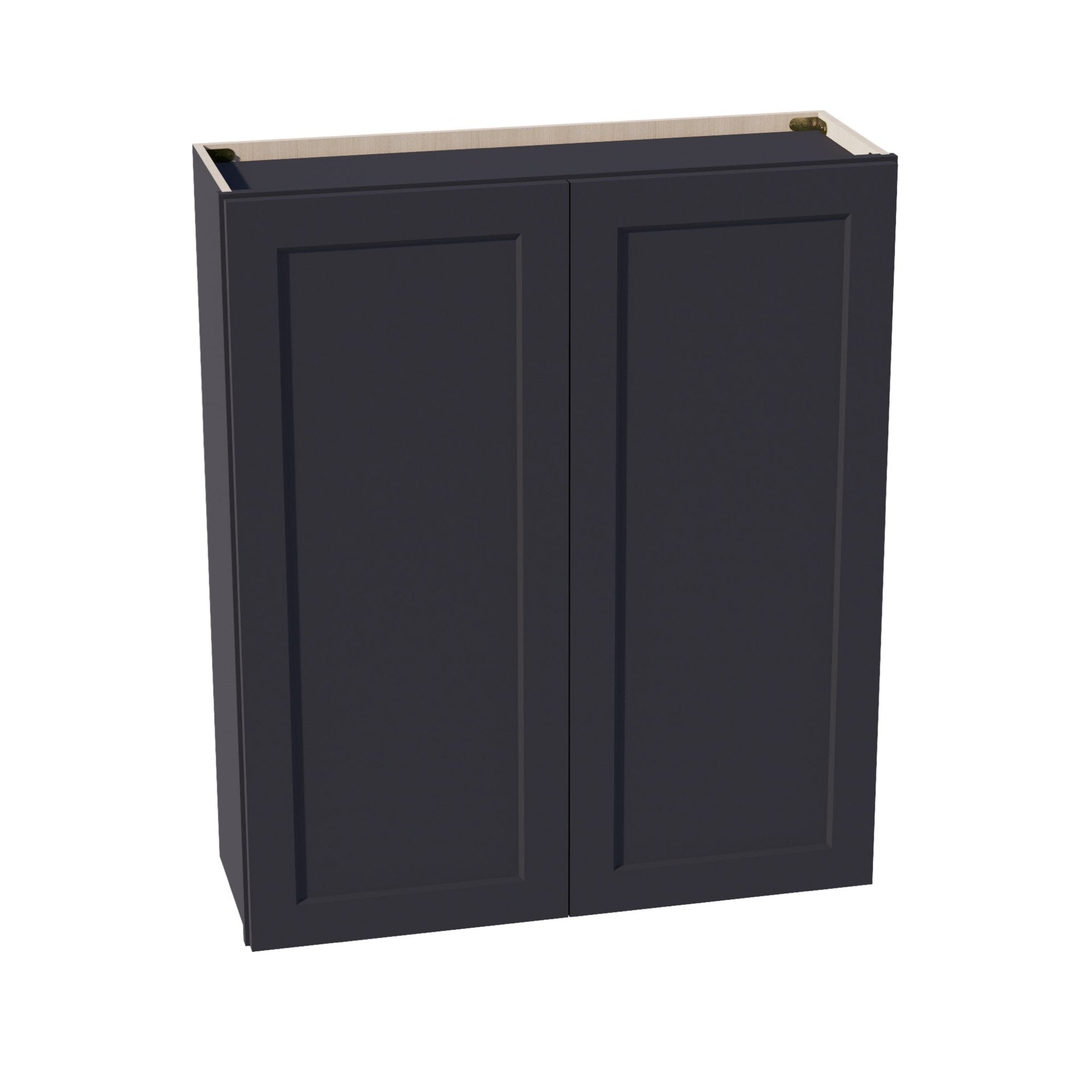 W3642-SBK  Wall Cabinet 2 Doors & 2 Shelves - Shaker Style - Black   36"W x 42"H x 12"D