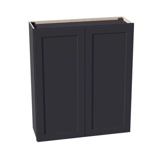 W3642-SBK  Wall Cabinet 2 Doors & 2 Shelves - Shaker Style - Black   36"W x 42"H x 12"D