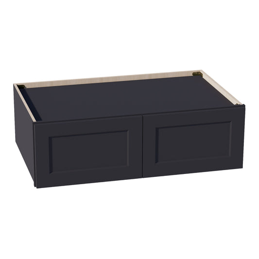 W391224-SBK  Wall Cabinet 2 Doors & 2 Shelves - Shaker Style - Black   39"W x 12"H x 24"D