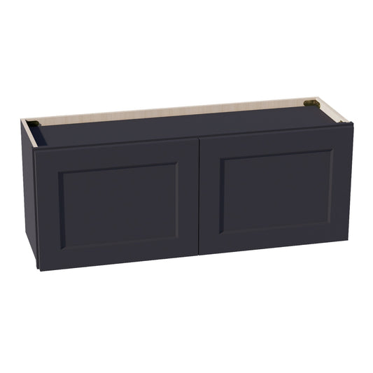 W3915-SBK  Wall Cabinet 2 Doors & 2 Shelves - Shaker Style - Black   39"W x 15"H x 12"D