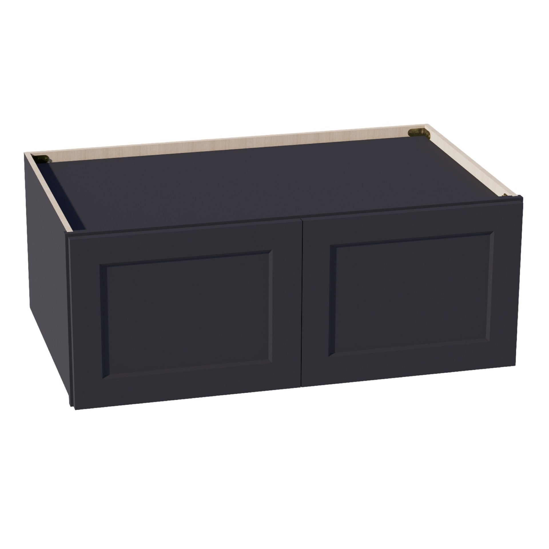 W391524-SBK  Wall Cabinet 2 Doors & 2 Shelves - Shaker Style - Black   39"W x 15"H x 24"D
