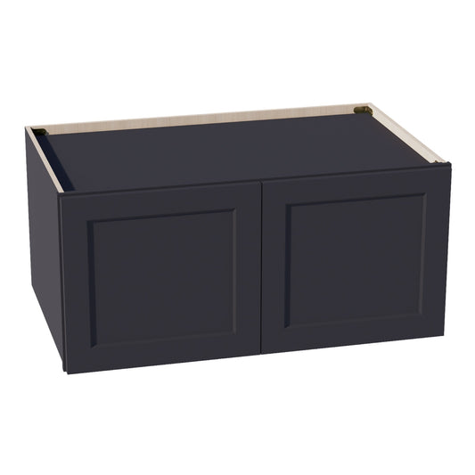 W391824-SBK  Wall Cabinet 2 Doors & 2 Shelves - Shaker Style - Black   39"W x 18"H x 24"D