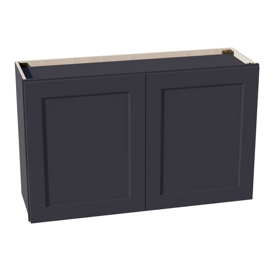 W3924-SBK  Wall Cabinet 2 Doors & 2 Shelves - Shaker Style - Black   39"W x 24"H x 12"D