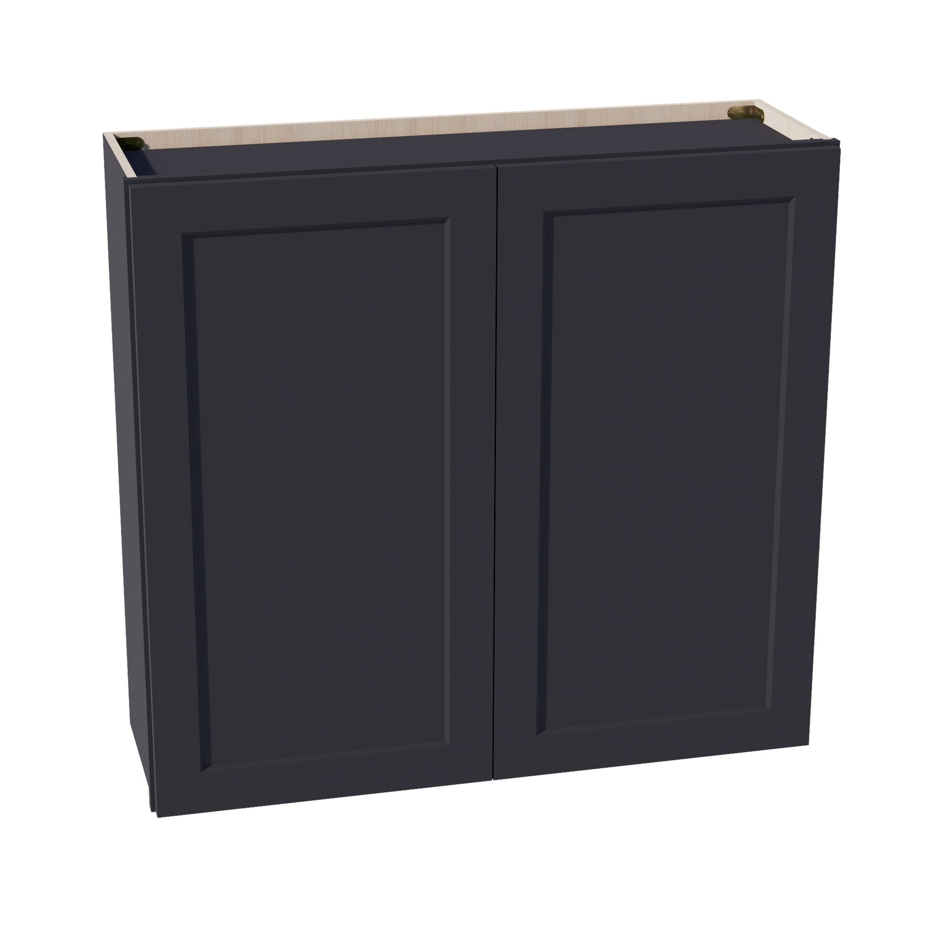 W3936-SBK  Wall Cabinet 2 Doors & 2 Shelves - Shaker Style - Black   39"W x 36"H x 12"D